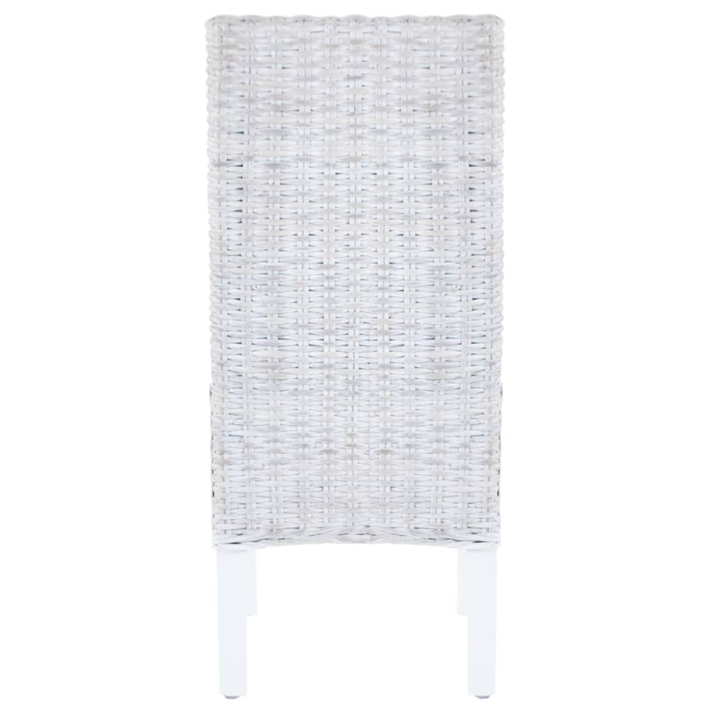 Sedie da Pranzo 2 pz Marrone Chiaro in Rattan Kubu e Mogano 246654