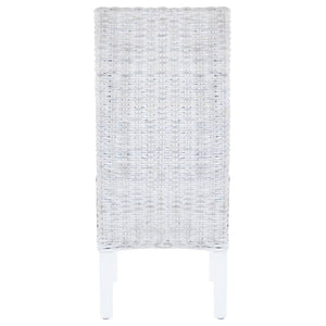 Sedie da Pranzo 2 pz Marrone Chiaro in Rattan Kubu e Mogano 246654