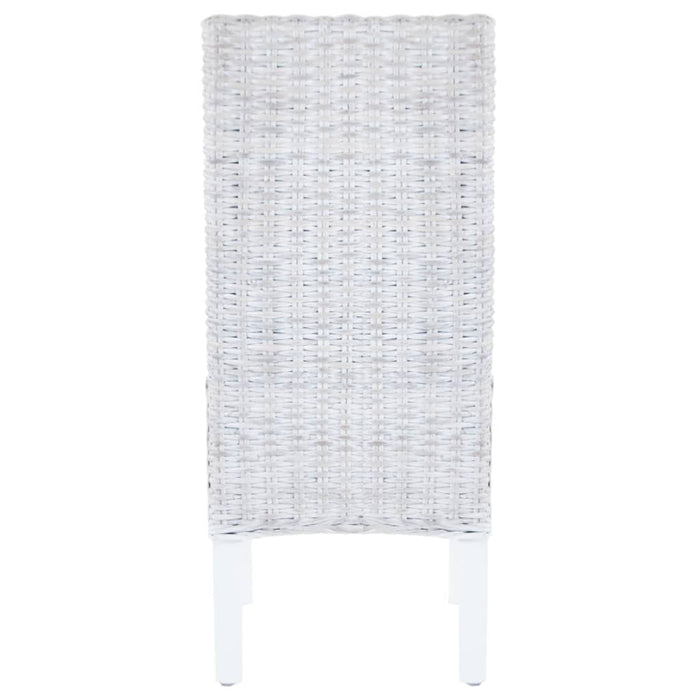 Sedie da Pranzo 2 pz Marrone Chiaro in Rattan Kubu e Mogano 246654