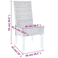 Sedie da Pranzo 2 pz Marrone Chiaro in Rattan Kubu e Mogano 246654