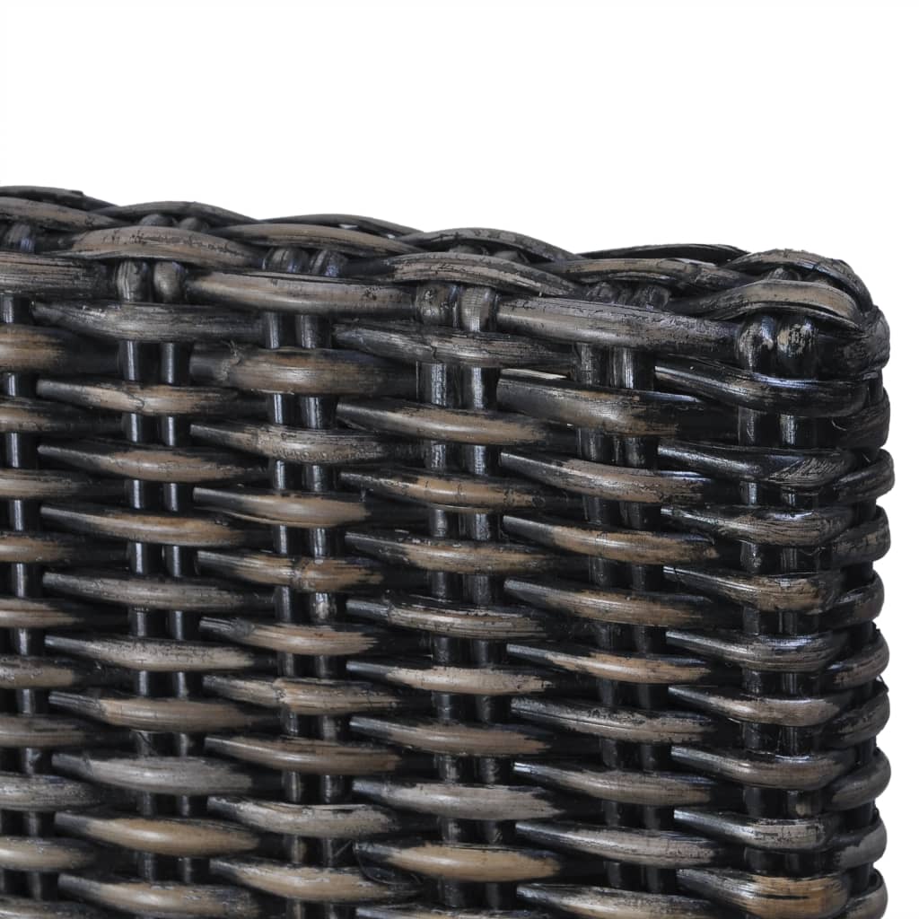 Sedie da Pranzo 2 pz Nere in Rattan Kubu e Legno di Mogano 246656