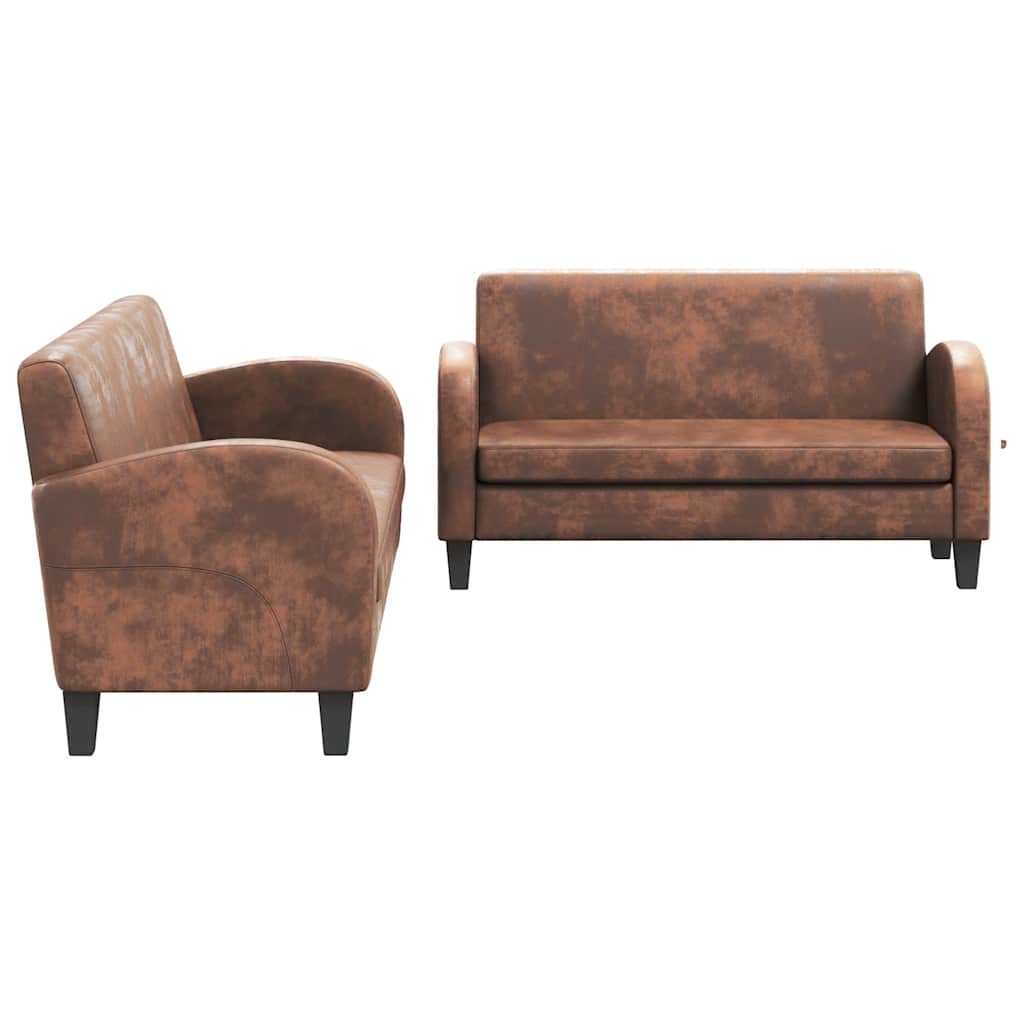 Set Divani 2 pz in Camoscio Artificiale Marrone cod mxl 15200