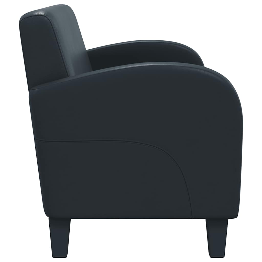 Set Divani 2 pz in Pelle Artificiale Nera cod mxl 25073