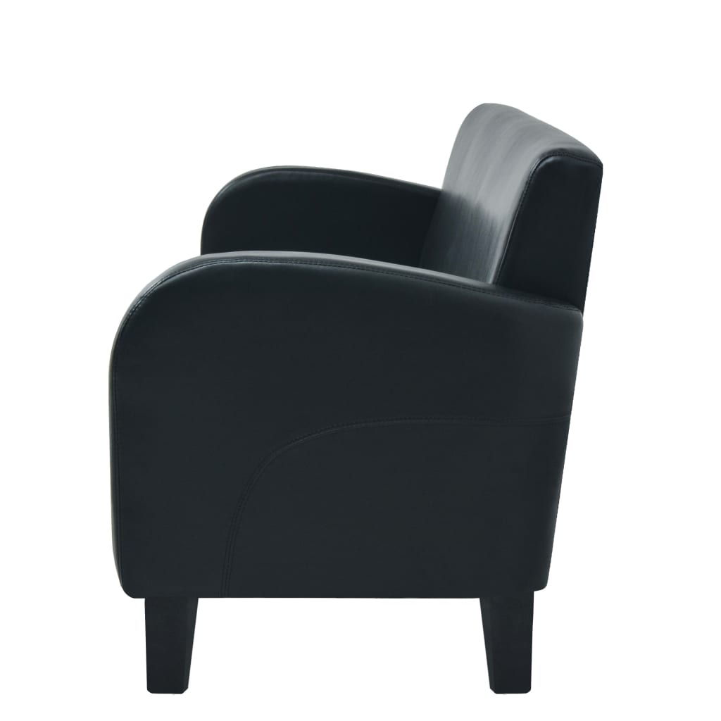 Set divano 2 pezzi in pelle sintetica nera 02_0019090