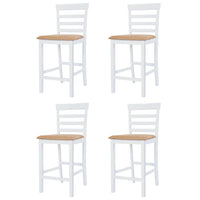 Set Tavolo e Sedie da Bar 5 pz Legno Massello Marrone e Bianco 275234