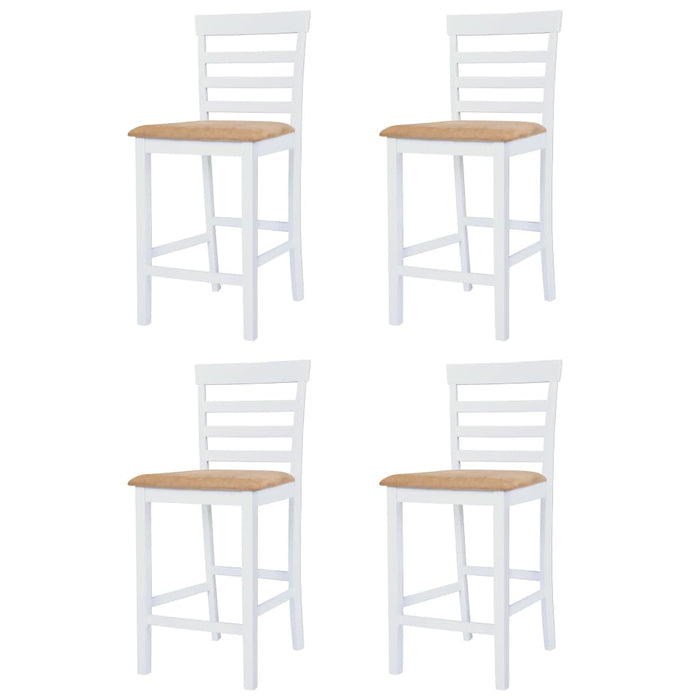 Set Tavolo e Sedie da Bar 5 pz Legno Massello Marrone e Bianco 275234