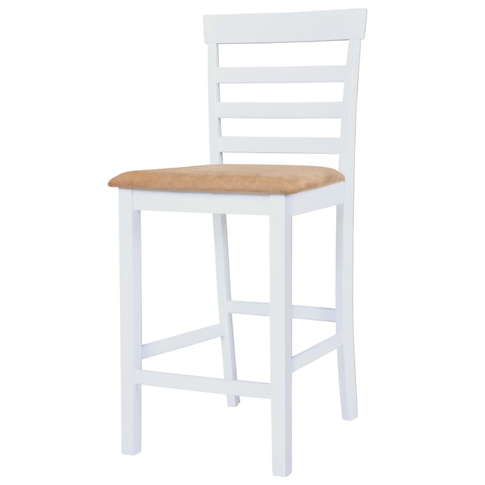 Set Tavolo e Sedie da Bar 5 pz Legno Massello Marrone e Bianco 275234