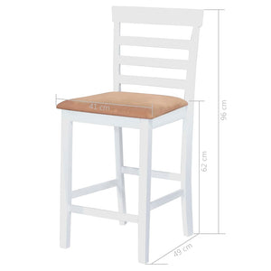 Set Tavolo e Sedie da Bar 5 pz Legno Massello Marrone e Bianco 275234
