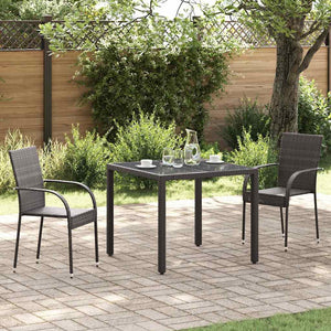 Sedie da Esterno Impilabili 2 pz in Polyrattan Marrone 44237