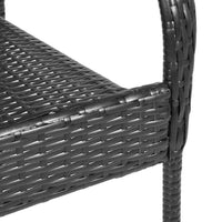 Sedie da Esterno Impilabili 2 pz in Polyrattan Nere 44238