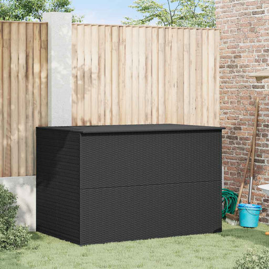 Baule da Giardino Nero 150x100x100 cm in Polyrattan 44245