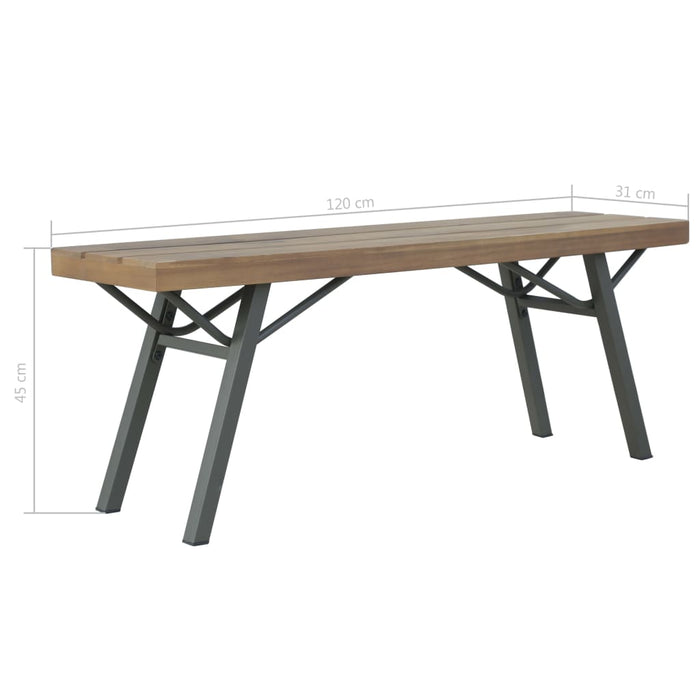Panchina da Giardino 120 cm in Legno Massello d'Acacia 44252