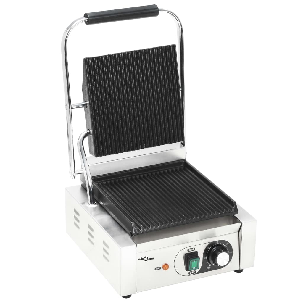 Griglia per Panini Scanalata in Acciaio Inox 1800W 31x30,5x20cm 50749