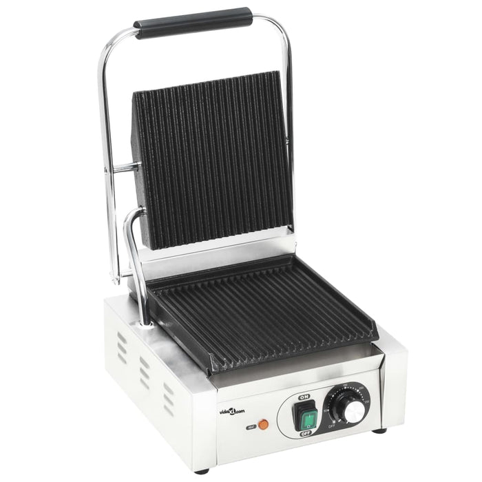 Griglia per Panini Scanalata in Acciaio Inox 1800W 31x30,5x20cm 50749