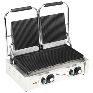Doppia Griglia per Panini Scanalata 3600 W 57x30,5x20 cm cod mxl 66203