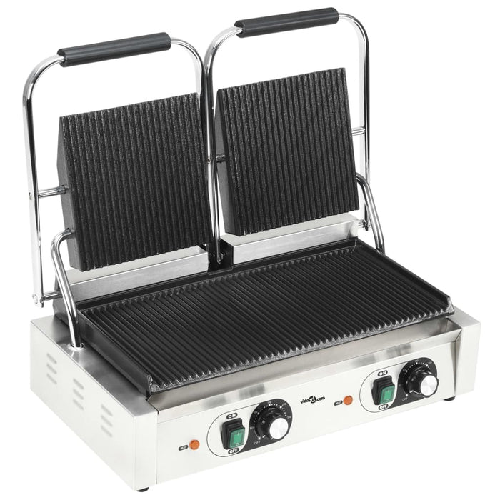 Doppia Griglia per Panini Scanalata 3600 W 57x30,5x20 cm 50751
