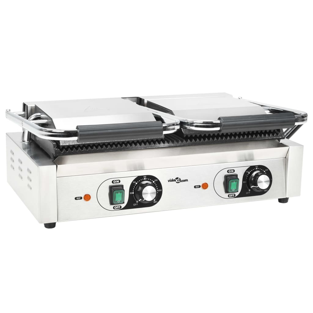 Doppia Griglia per Panini Scanalata 3600 W 57x30,5x20 cm 50751
