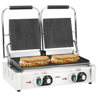 Doppia Griglia per Panini Scanalata 3600 W 57x30,5x20 cm cod mxl 66203
