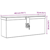 Cassetta in Alluminio 48,5x14x20 cm Argento 142935