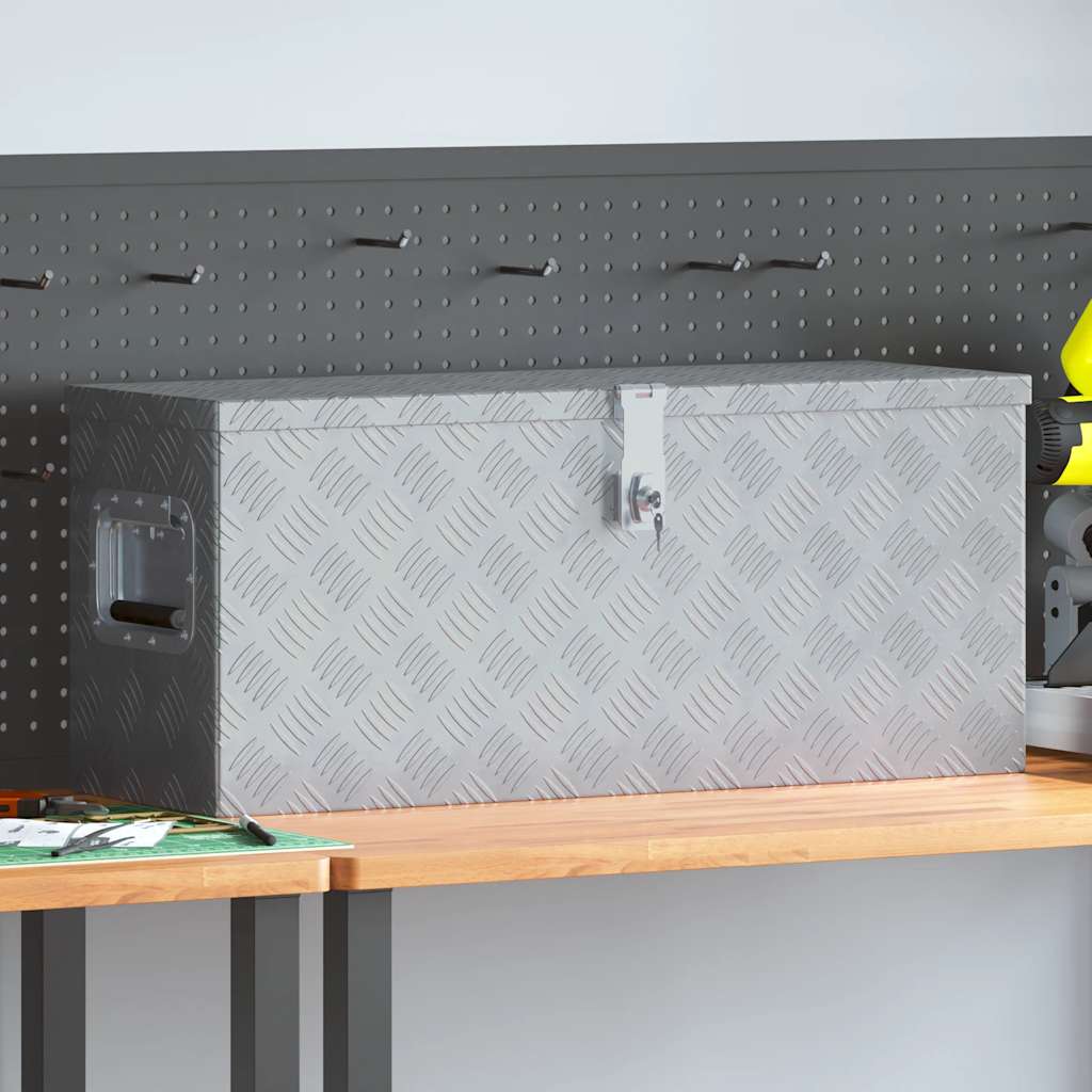 Cassetta in Alluminio 76,5x26,5x33 cm Argento 142938