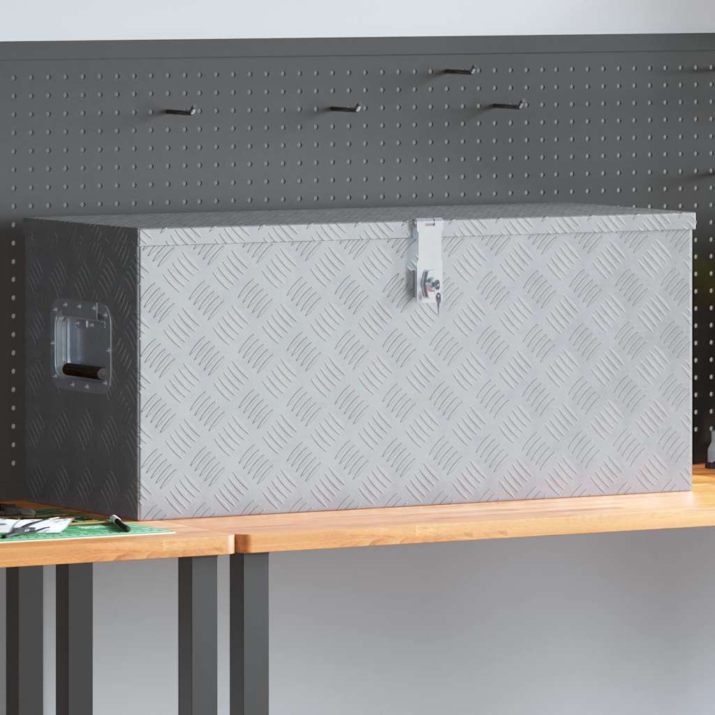 Cassetta in Alluminio 90,5x35x40 cm Argento 142940