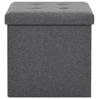 Pouf Pieghevoli con Contenitore 2pz Grigio Scuro in Simil Lino cod mxl 71291