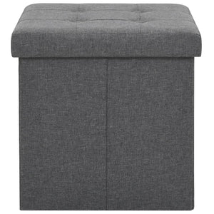 Pouf Pieghevoli con Contenitore 2pz Grigio Scuro in Simil Lino cod mxl 71291