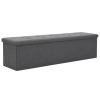 Cassapanca Pieghevole in Simil Lino 150x38x38 cm Grigio Scuro 247089
