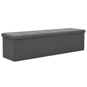Cassapanca Pieghevole in Simil Lino 150x38x38 cm Grigio Scuro 247089