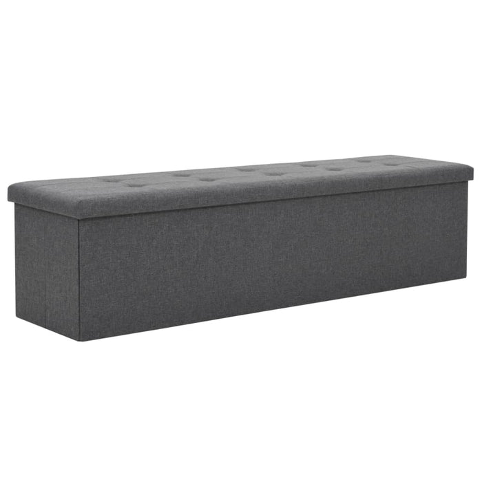 Cassapanca Pieghevole in Simil Lino 150x38x38 cm Grigio Scuro 247089