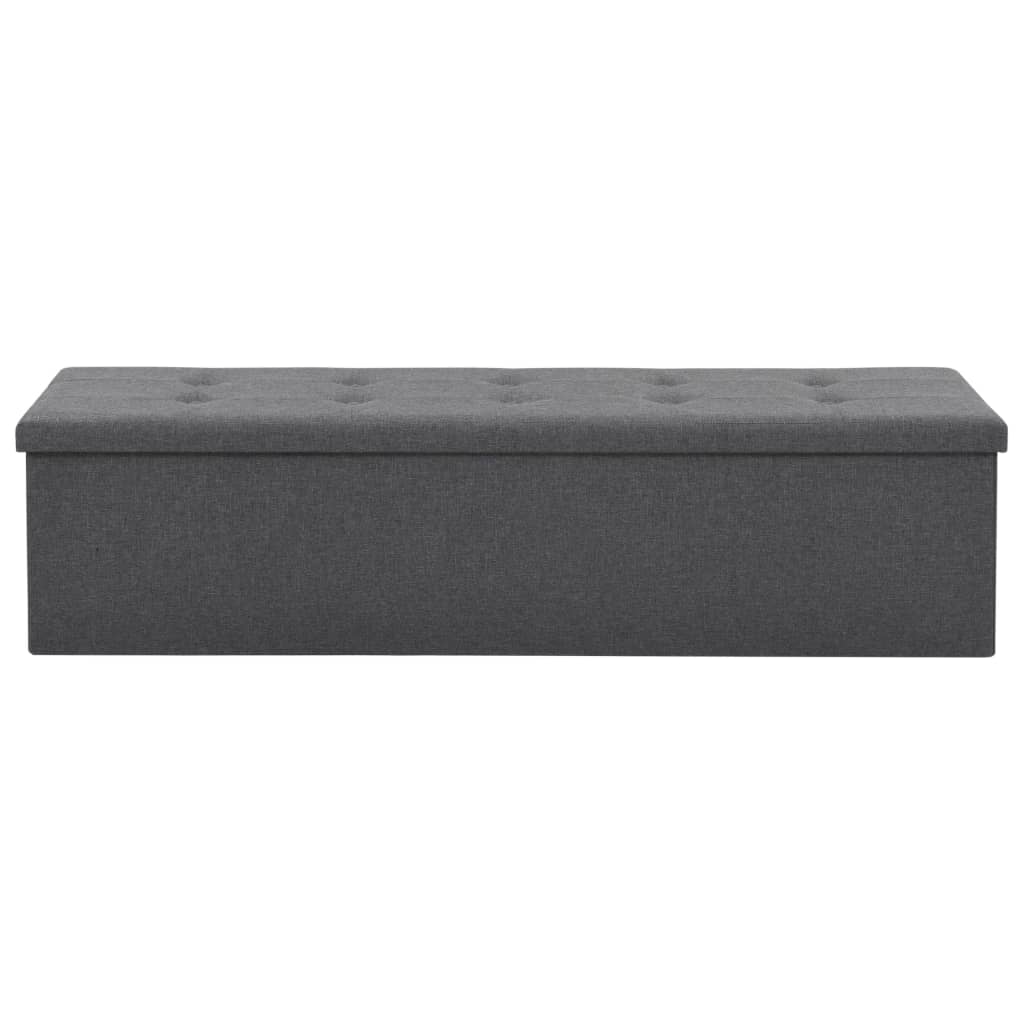 Cassapanca Pieghevole in Simil Lino 150x38x38 cm Grigio Scuro 247089