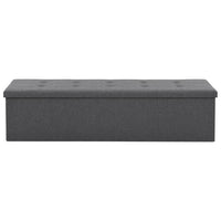 Cassapanca Pieghevole in Simil Lino 150x38x38 cm Grigio Scuro 247089