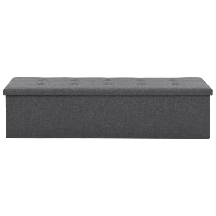Cassapanca Pieghevole in Simil Lino 150x38x38 cm Grigio Scuro 247089