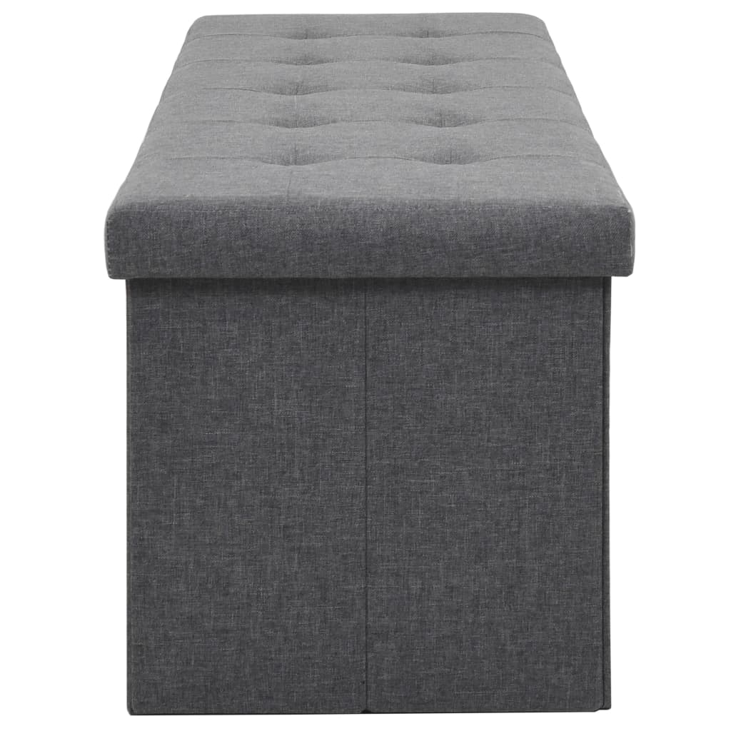 Cassapanca Pieghevole in Simil Lino 150x38x38 cm Grigio Scuro 247089