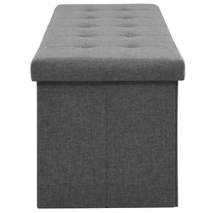 Cassapanca Pieghevole in Simil Lino 150x38x38 cm Grigio Scuro 247089