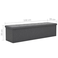Cassapanca Pieghevole in Simil Lino 150x38x38 cm Grigio Scuro 247089