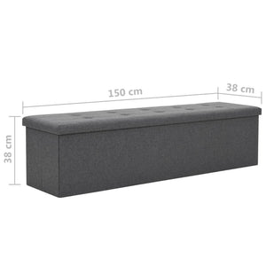 Cassapanca Pieghevole in Simil Lino 150x38x38 cm Grigio Scuro 247089
