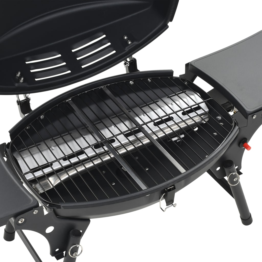 Barbecue e Griglia a Gas Portatile con Fornello Nero cod mxl 27096