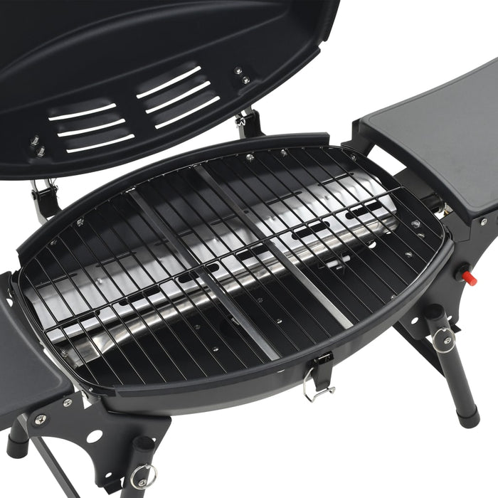 Barbecue e Griglia a Gas Portatile con Fornello Nero cod mxl 27096