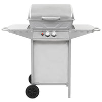 Barbecue a Gas con Griglia 2 Fornelli Argento Acciaio Inox 44274