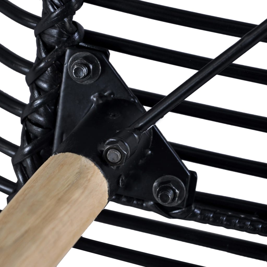 Sedie da Pranzo 2 pz Nere in Rattan Naturale cod mxl 68380