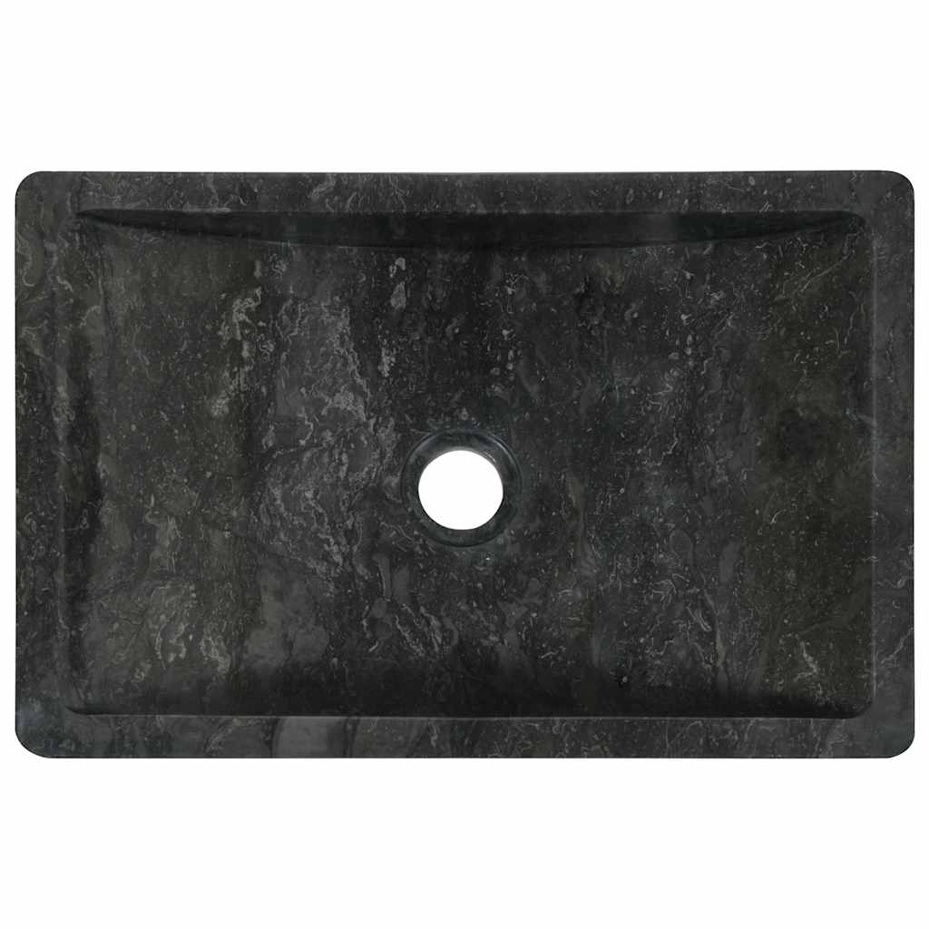 Lavello 45x30x12 cm Marmo Lucido Nero 142772
