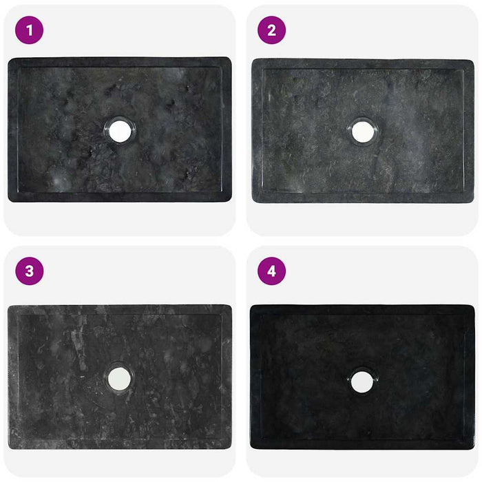 Lavello 45x30x12 cm Marmo Lucido Nero 142772