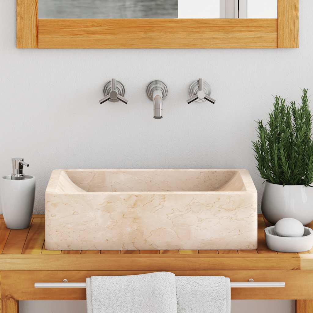 Lavello 45x30x12 cm Marmo Lucido Crema 142773