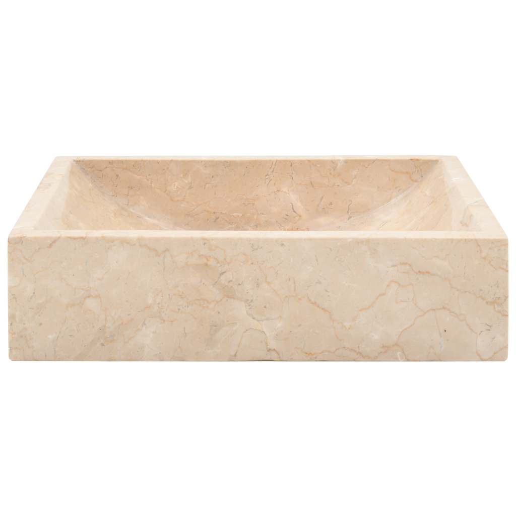 Lavello-Lavandino 45x30x12 cm Marmo Lucido Crema