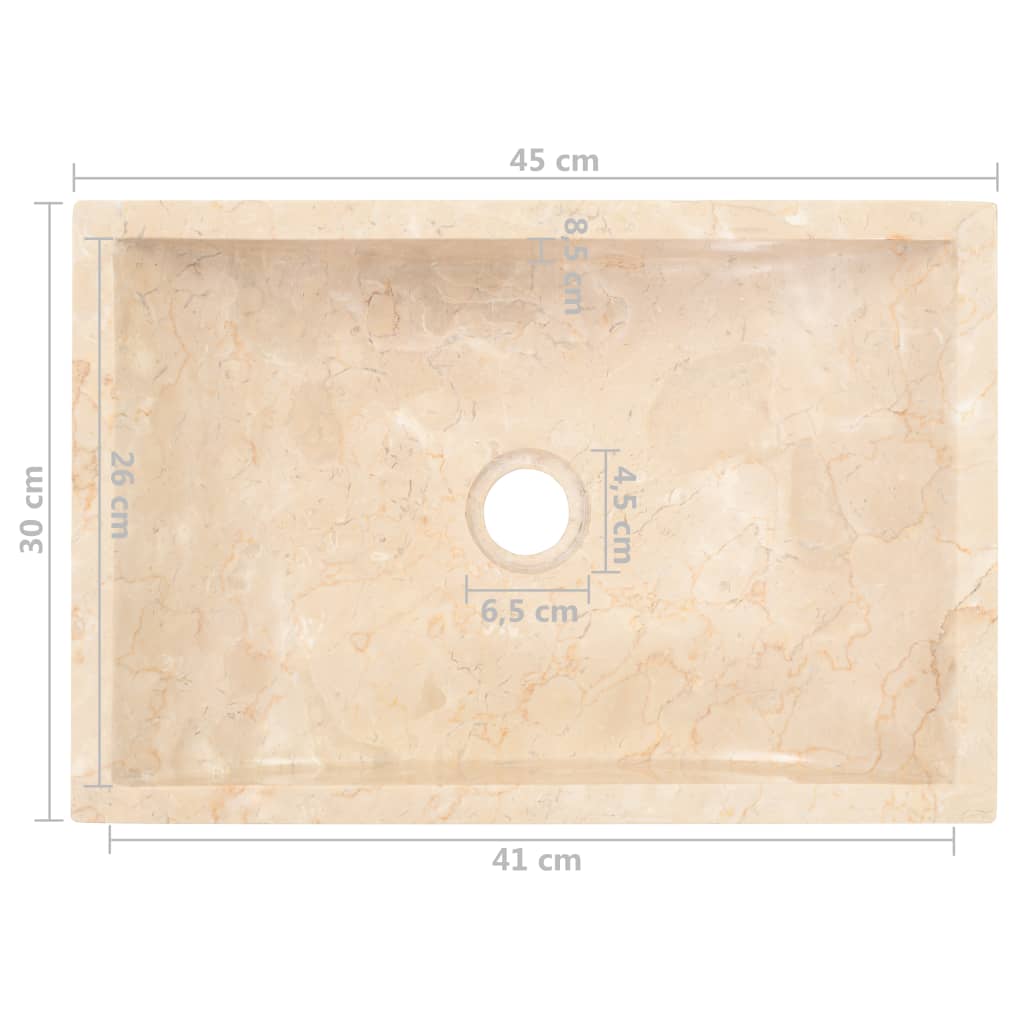 Lavabo bagno lavabo 45 x 30 cm pietra naturale marmo crema 02_0002555