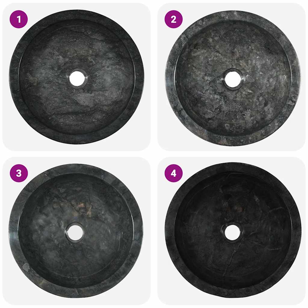 Lavandino 40x12 cm in Marmo Nero 142774