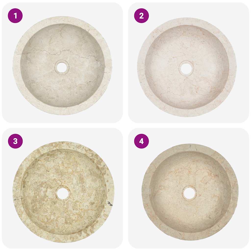 Lavandino 40x12 cm in Marmo Crema 142775