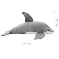 vidaXL Giocattolo di Peluche Delfino Grigio