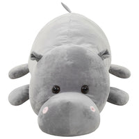 vidaXL Giocattolo di Peluche Ippopotamo Grigio